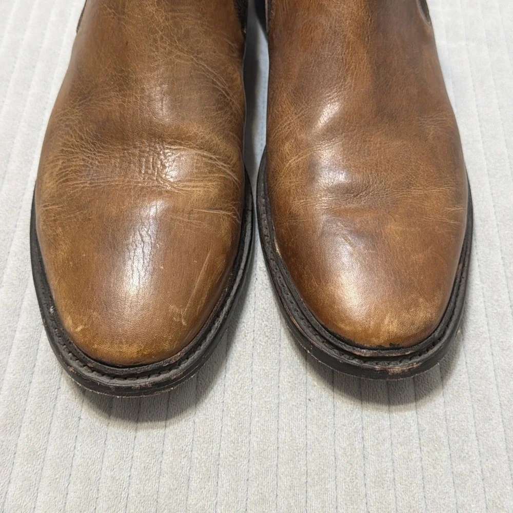 Frye Peyton Mens Size 11.5 Pull On Chelsea Boots Brown Leather Distressed